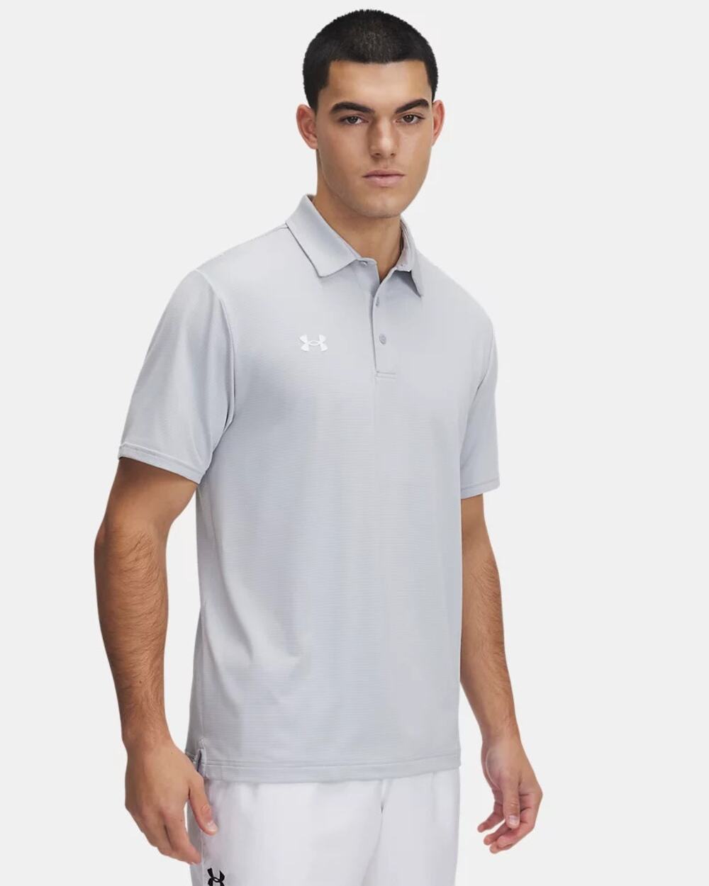 NWT Under Armour UA Playoff Team Stripe Men's Polo in Mod Grey size Medium